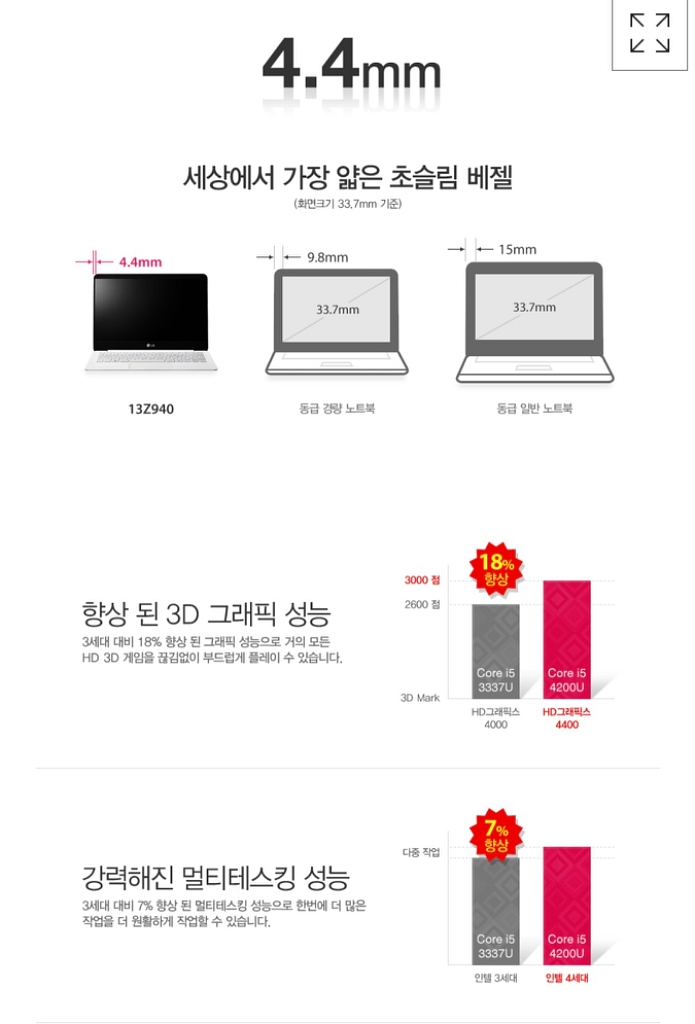LG 노트북 13.3인치 980그램 13Z940--8