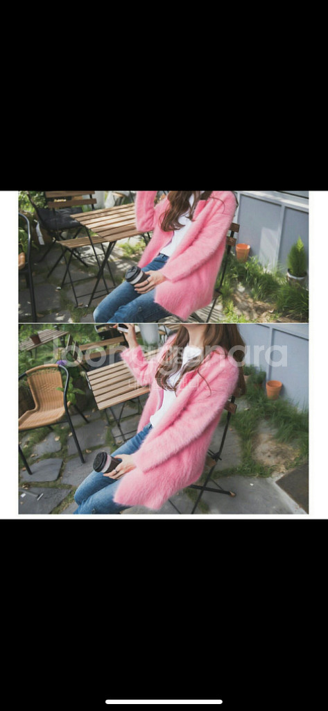 거의새것*핑크앙고라 가디건 자켓(무배--3