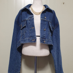 특가새)언발 크롭 청자켓.데님.오버핏 이미지