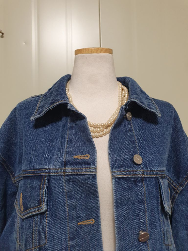 특가새)언발 크롭 청자켓.데님.오버핏 이미지