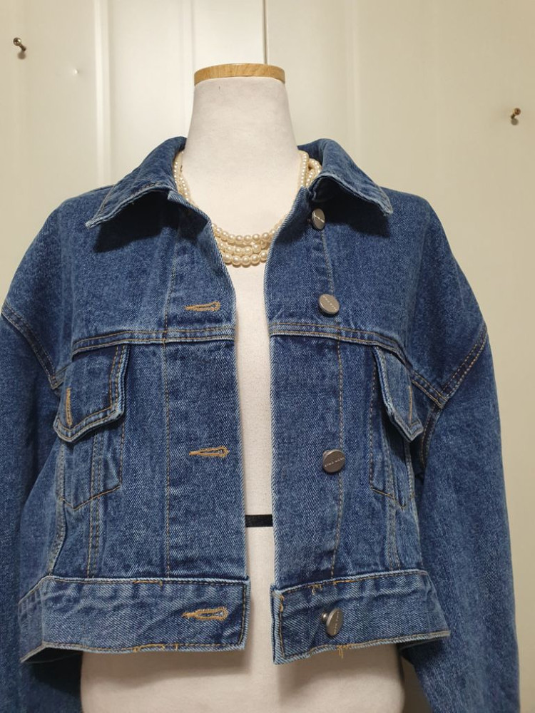 특가새)언발 크롭 청자켓.데님.오버핏 이미지