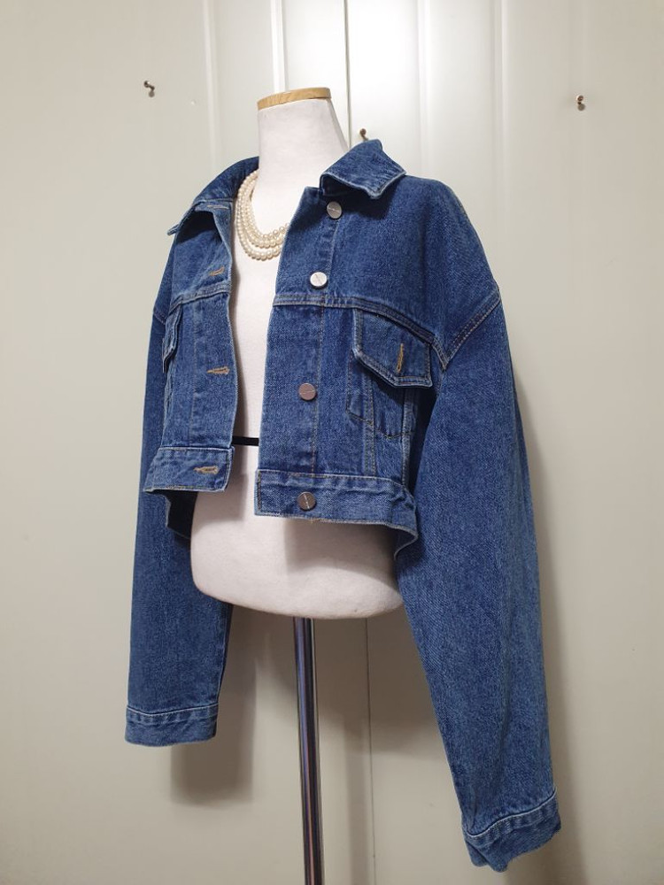 특가새)언발 크롭 청자켓.데님.오버핏 이미지
