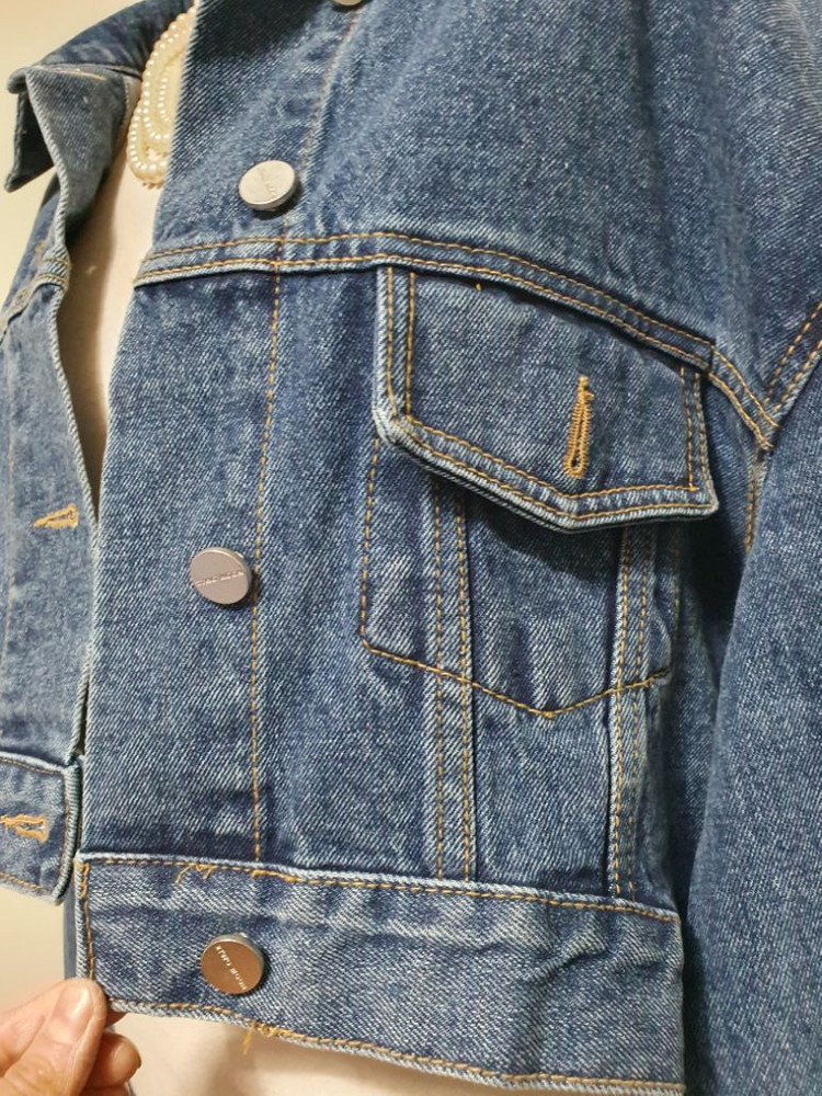 특가새)언발 크롭 청자켓.데님.오버핏 이미지