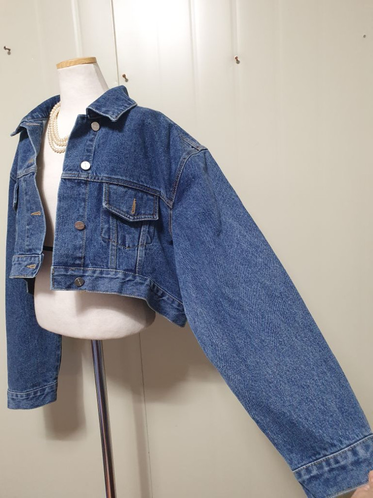 특가새)언발 크롭 청자켓.데님.오버핏 이미지