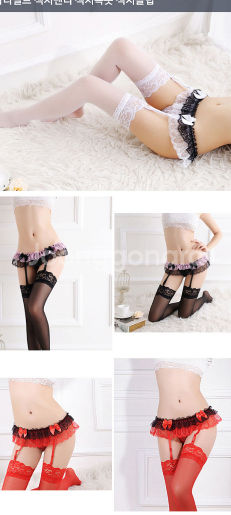 가터벨트+망사스타킹+갈라팬티+가면 S~M 4종--6