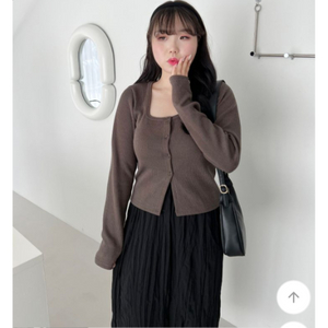 새상품)글램리쥬 빅사이즈 워머 가디건 브라운