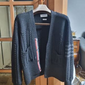 톰브라운 20FW 아란케이블 가디건 다크그레이