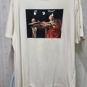 오프화이트 오버핏 반팔 티셔츠 국내매장판