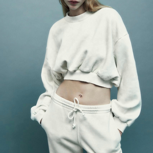 Zara 자라 워싱 크롭 스웨트셔츠