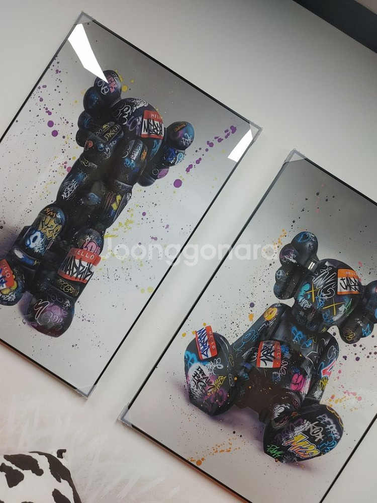카우스 베어브릭 피규어 대형 그림 액자 인테리어 소품--3