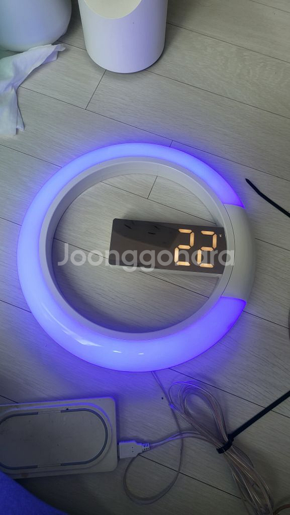 무아스 미러클락 무드등 벽시계 USB--1