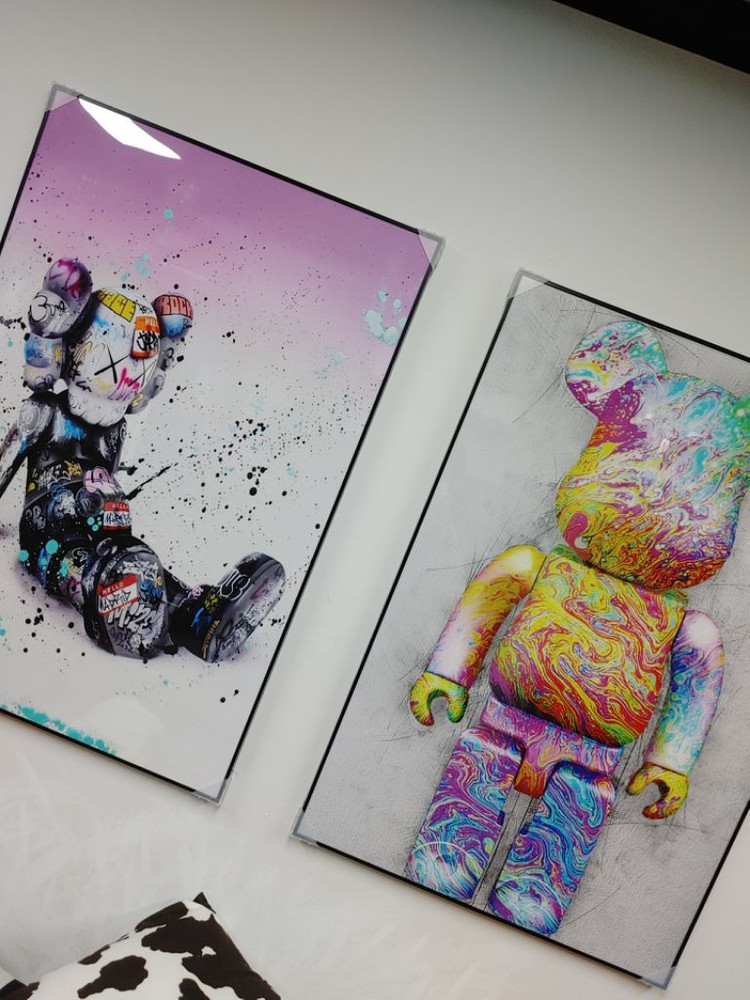 베어브릭 카우스 대형 피규어 그림 액자 인테리어 소품--1