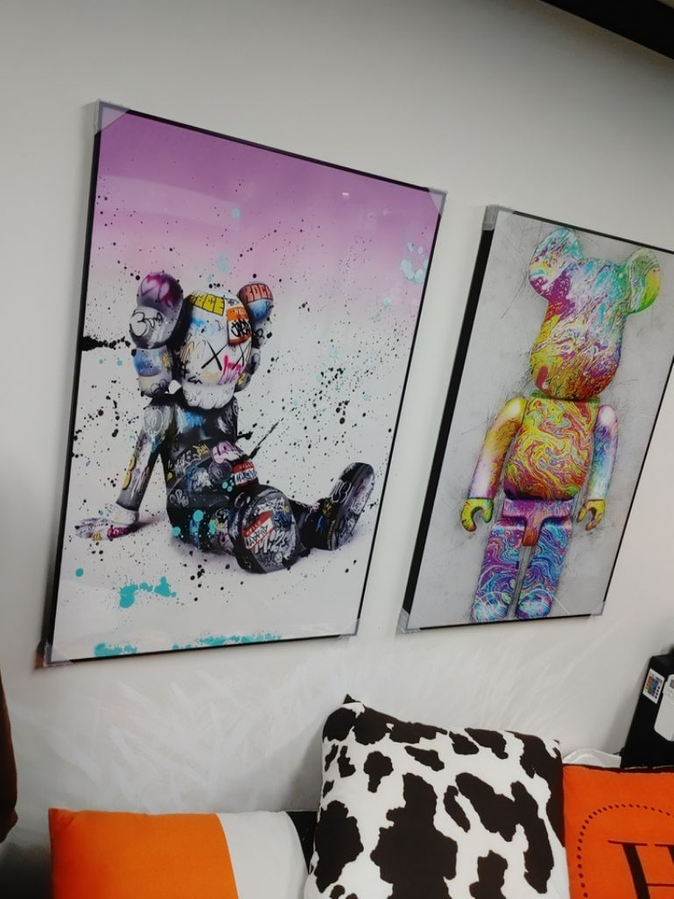 베어브릭 카우스 대형 피규어 그림 액자 인테리어 소품--3