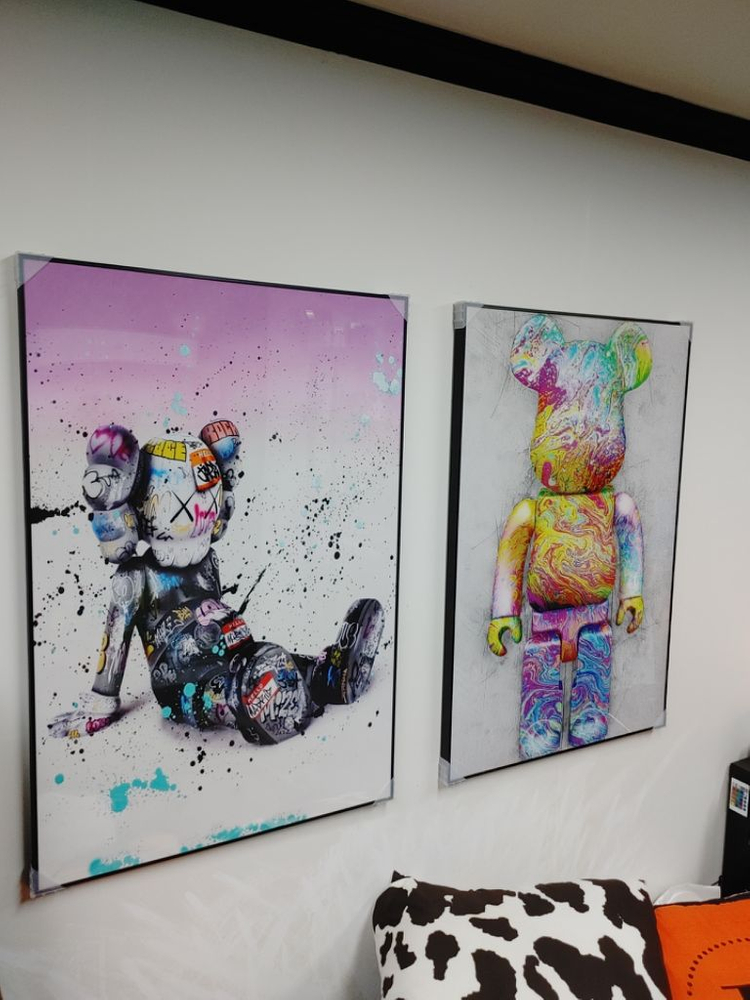 베어브릭 카우스 대형 피규어 그림 액자 인테리어 소품--4