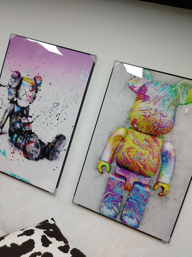 베어브릭 카우스 대형 피규어 그림 액자 인테리어 소품--7