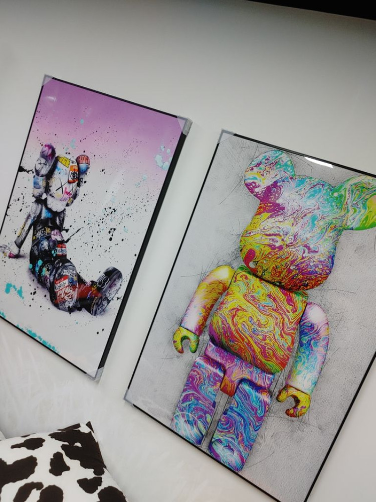 베어브릭 카우스 대형 피규어 그림 액자 인테리어 소품--5