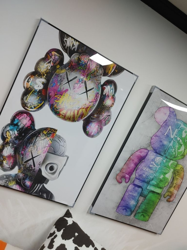 카우스 베어브릭 피규어 곰 대형 그림 액자 인테리어소품--3