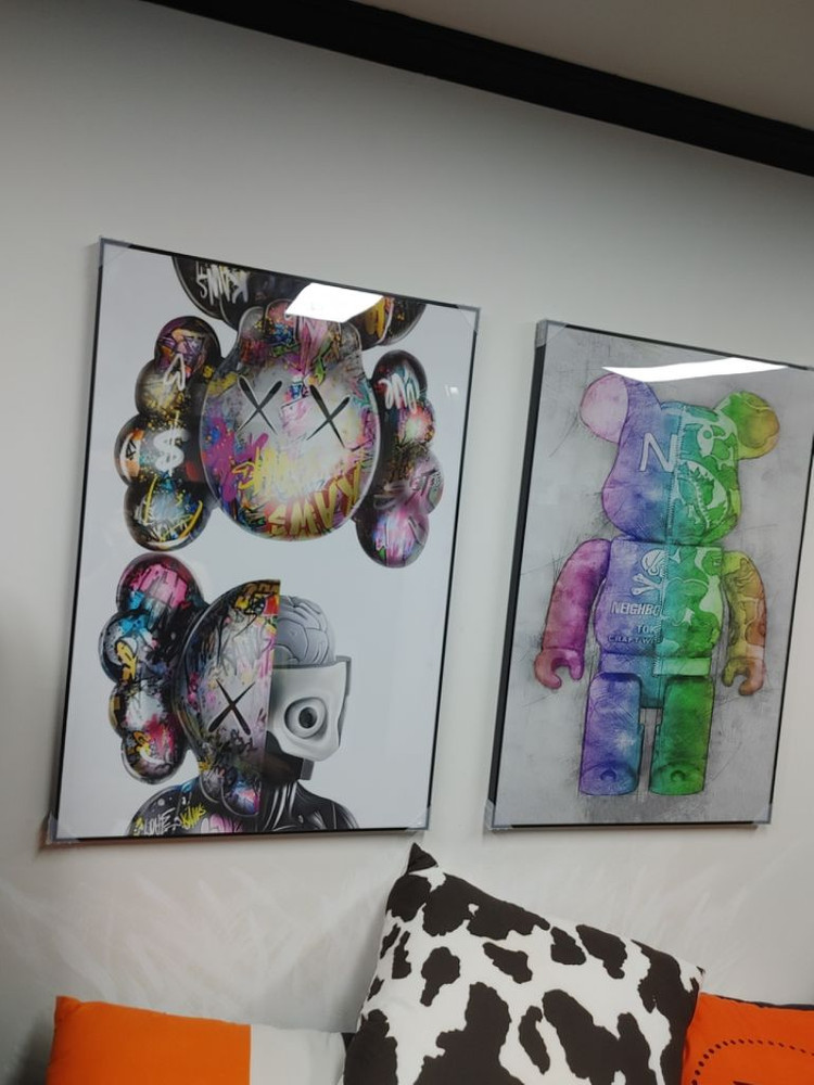 카우스 베어브릭 피규어 곰 대형 그림 액자 인테리어소품--2