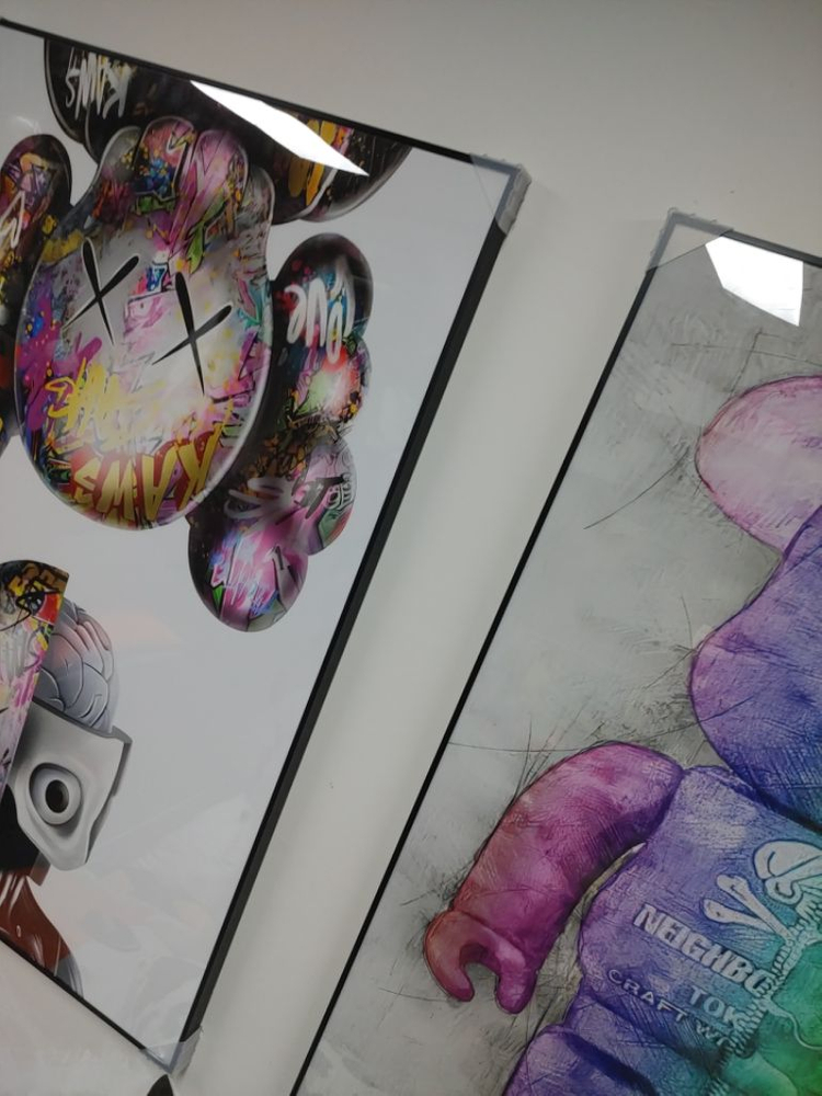 카우스 베어브릭 피규어 곰 대형 그림 액자 인테리어소품--4