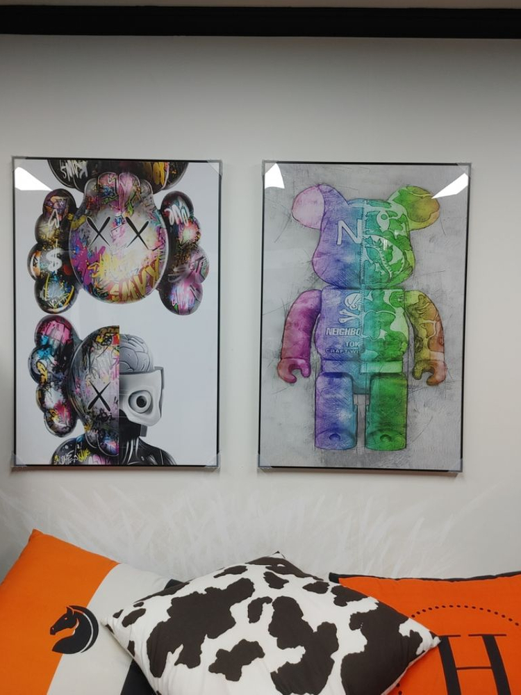 카우스 베어브릭 피규어 곰 대형 그림 액자 인테리어소품--1