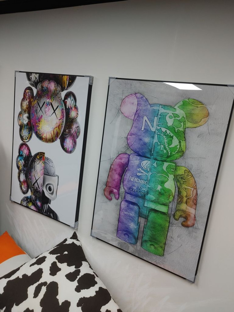 카우스 베어브릭 피규어 곰 대형 그림 액자 인테리어소품--7