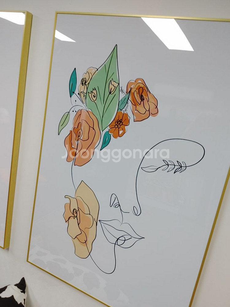 피카소 드로잉 여인 대형 꽃 그림 액자 인테리어 소품--8