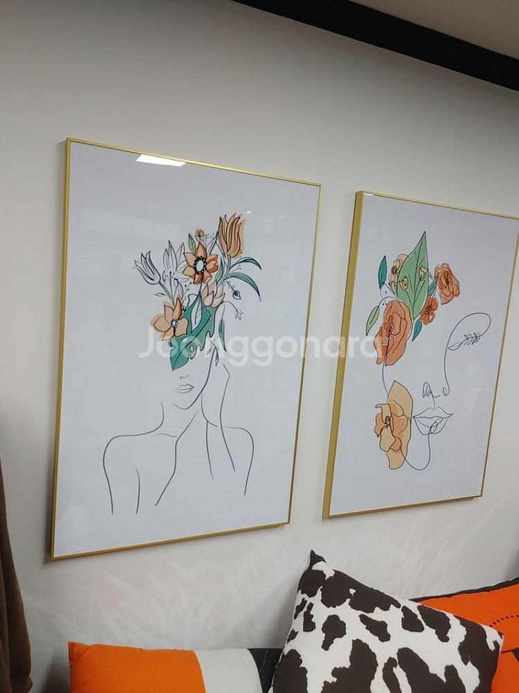 피카소 드로잉 여인 대형 꽃 그림 액자 인테리어 소품--7