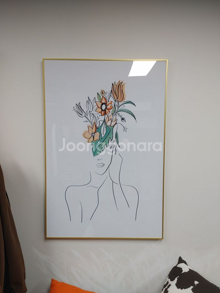 피카소 드로잉 여인 대형 꽃 그림 액자 인테리어 소품--6