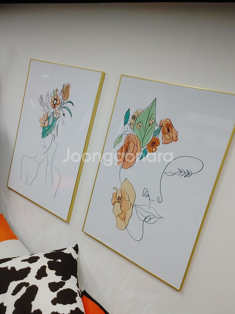 피카소 드로잉 여인 대형 꽃 그림 액자 인테리어 소품--9