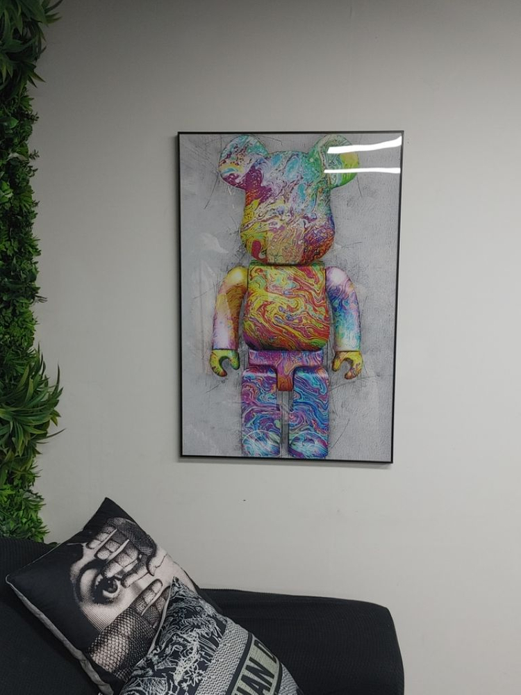 베어브릭 카우스 피규어 대형 곰 그림 액자 인테리어소품--2