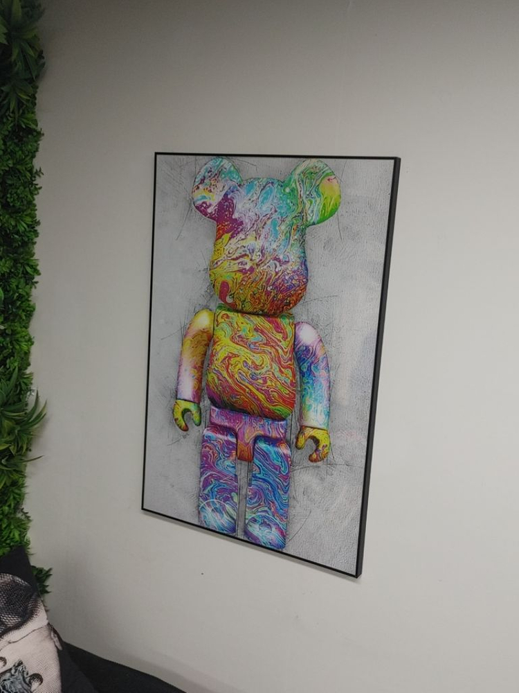 베어브릭 카우스 피규어 대형 곰 그림 액자 인테리어소품--6