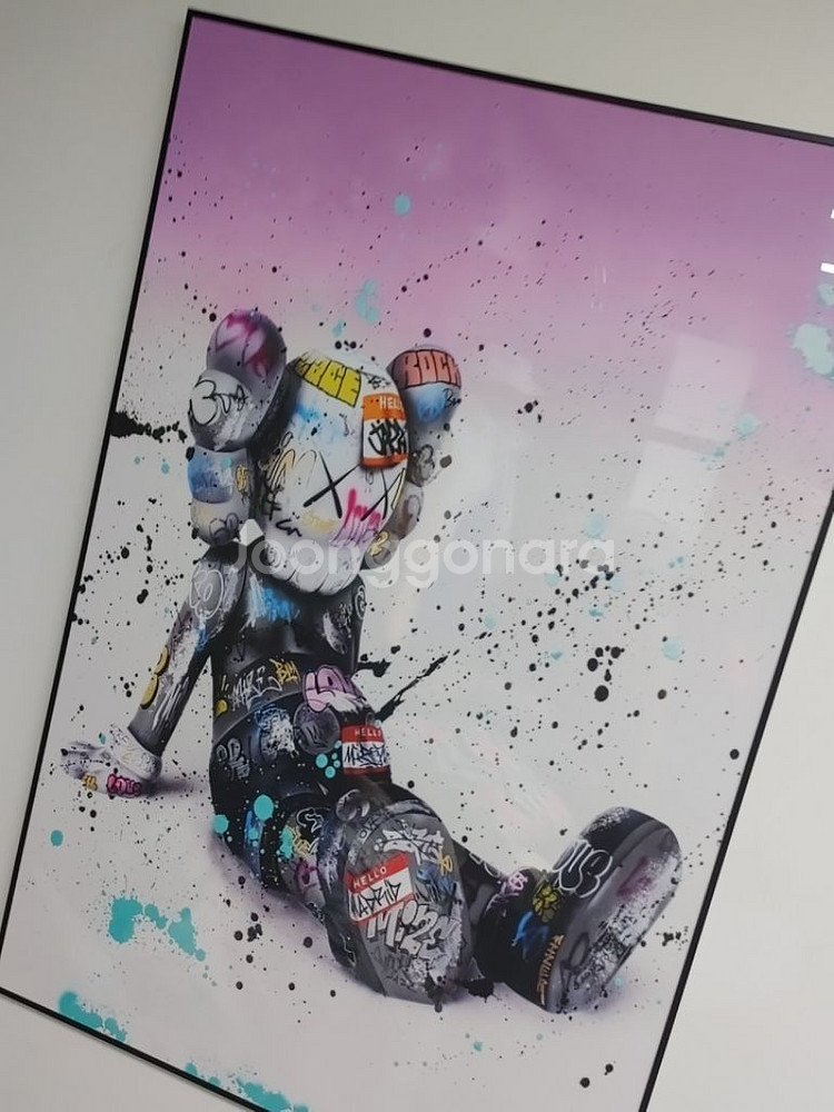 카우스 베어브릭 피규어 대형 그림 액자 인테리어 소품--7