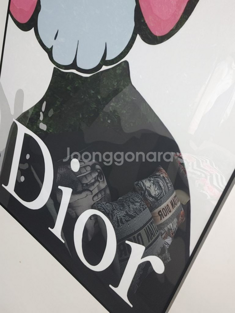 디올 카우스 베어브릭 대형 피규어 그림 액자 콜라보--5