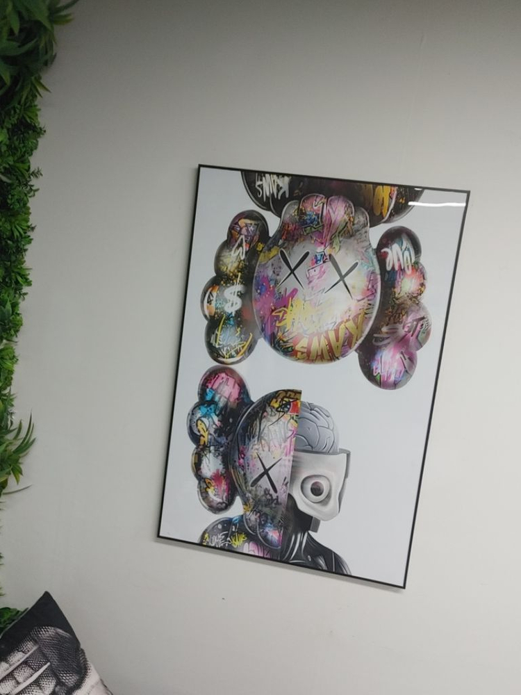 베어브릭 카우스 피규어 대형 그림 액자 인테리어소품--1