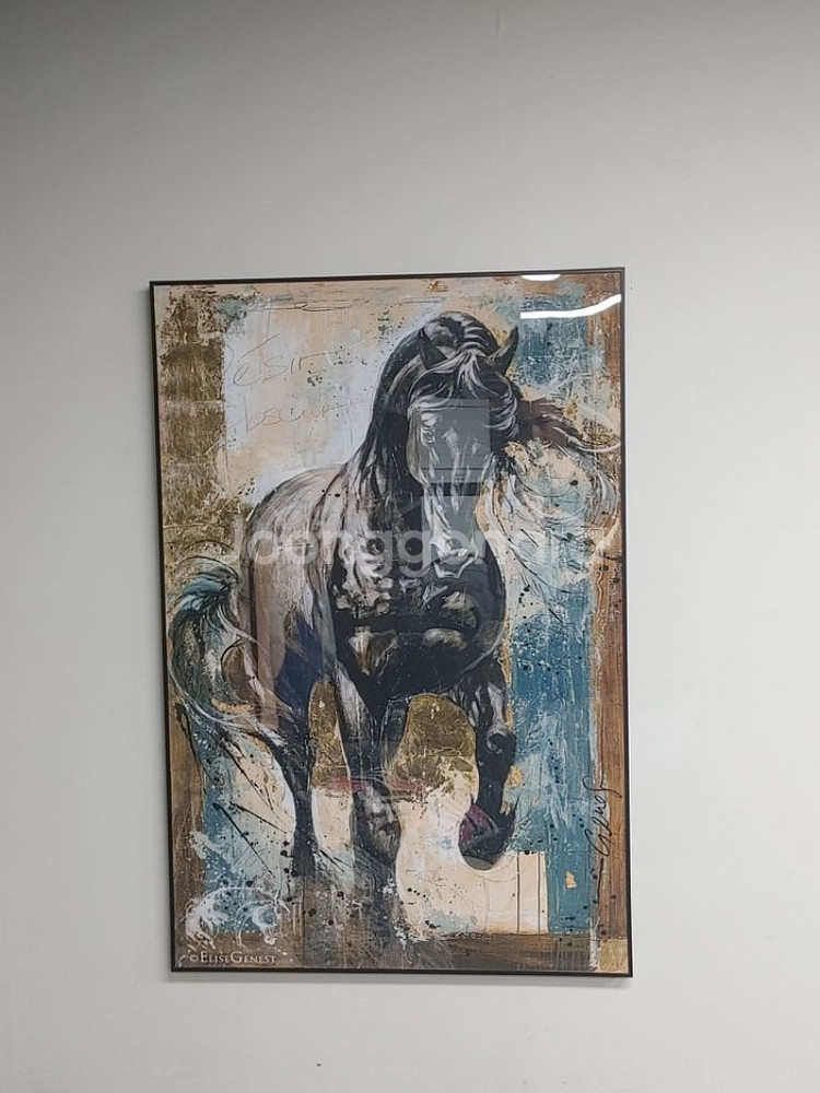 말그림 말액자 대형 유화 그림 액자 흑마 인테리어소품--2