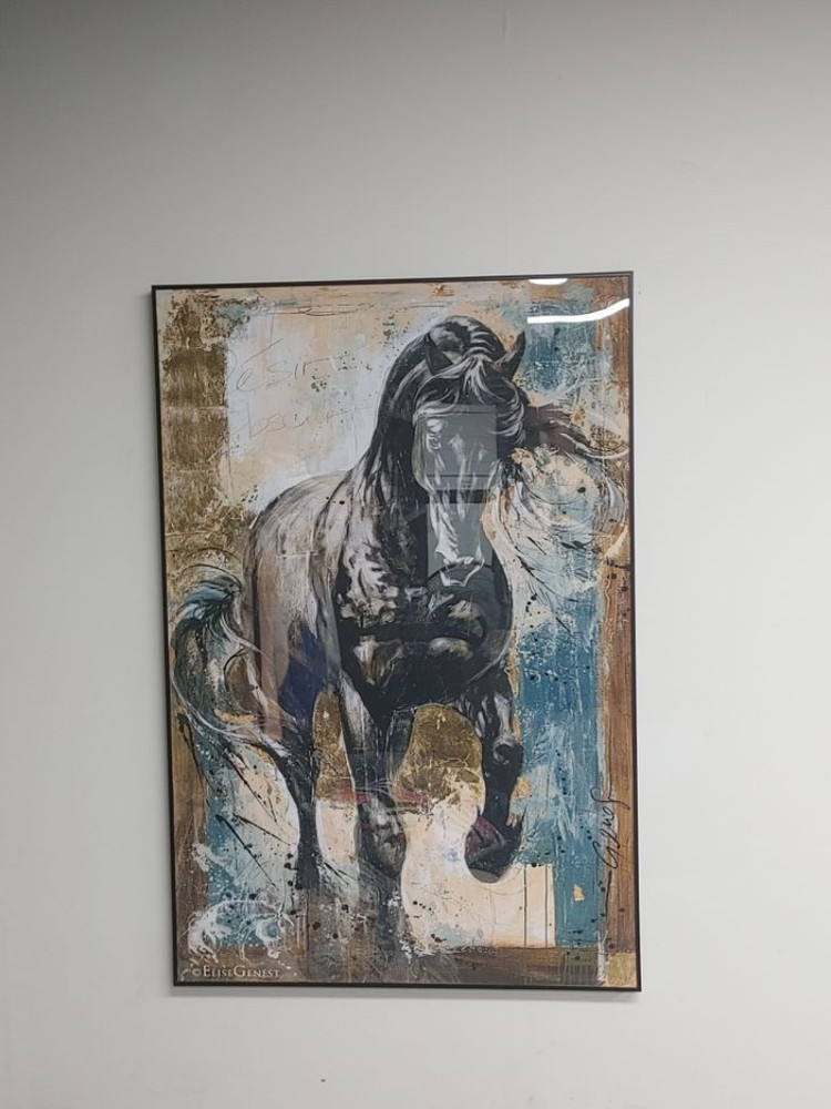 말그림 말액자 대형 유화 그림 액자 흑마 인테리어소품 이미지