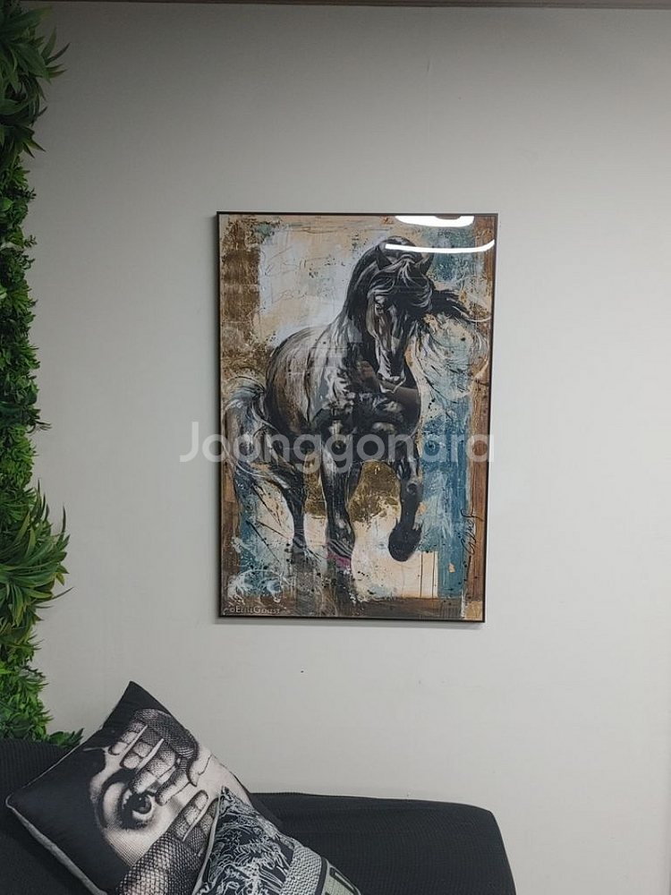 말그림 말액자 대형 유화 그림 액자 흑마 인테리어소품--8