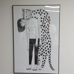 치타 표범 여인 대형 팝아트 그림 액자 인테리어 소품