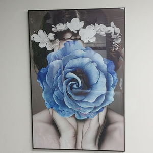 푸른 장미 여인 럭셔리 대형 그림 액자 인테리어 소품