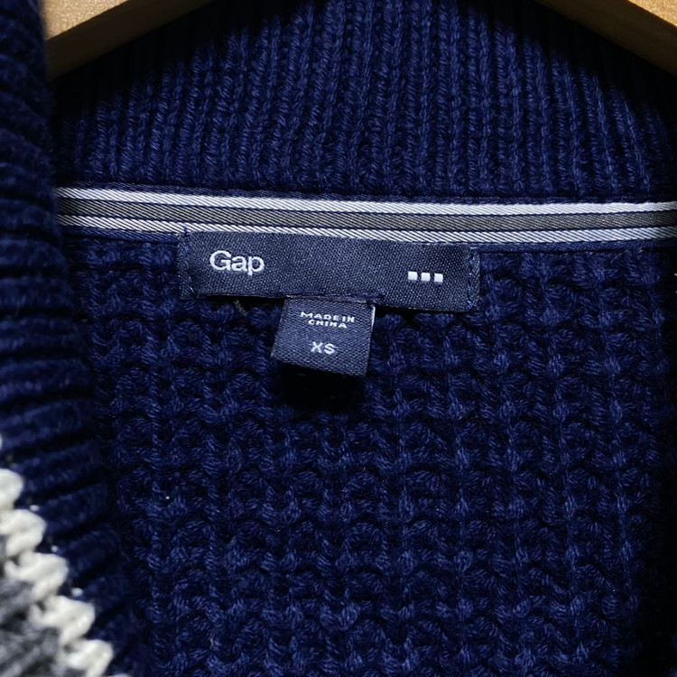 갭 숄카라 와플 집업 니트--3