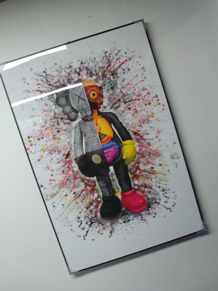 카우스 베어브릭 kaws 대형 피규어 그림 액자 소품--1