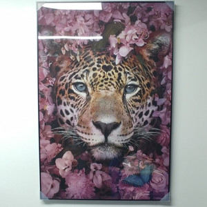 표범 치타 동물 대형 꽃 그림 액자 밀림 인테리어 소품