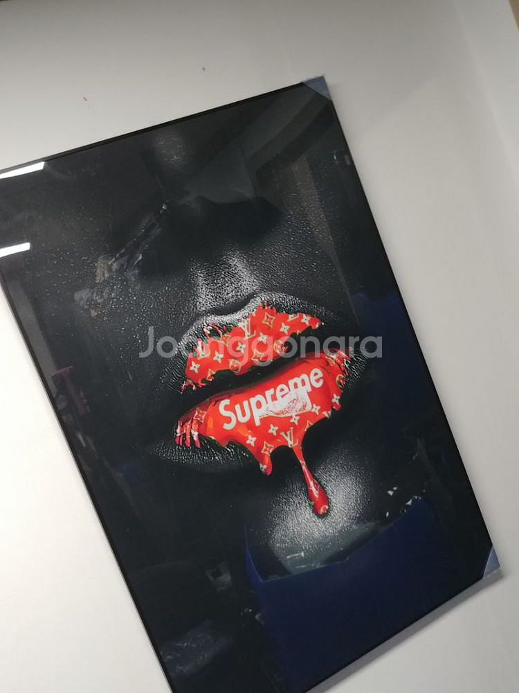 슈프림 루이비통 힙합 입술 대형 팝아트 그림 액자 소품--1