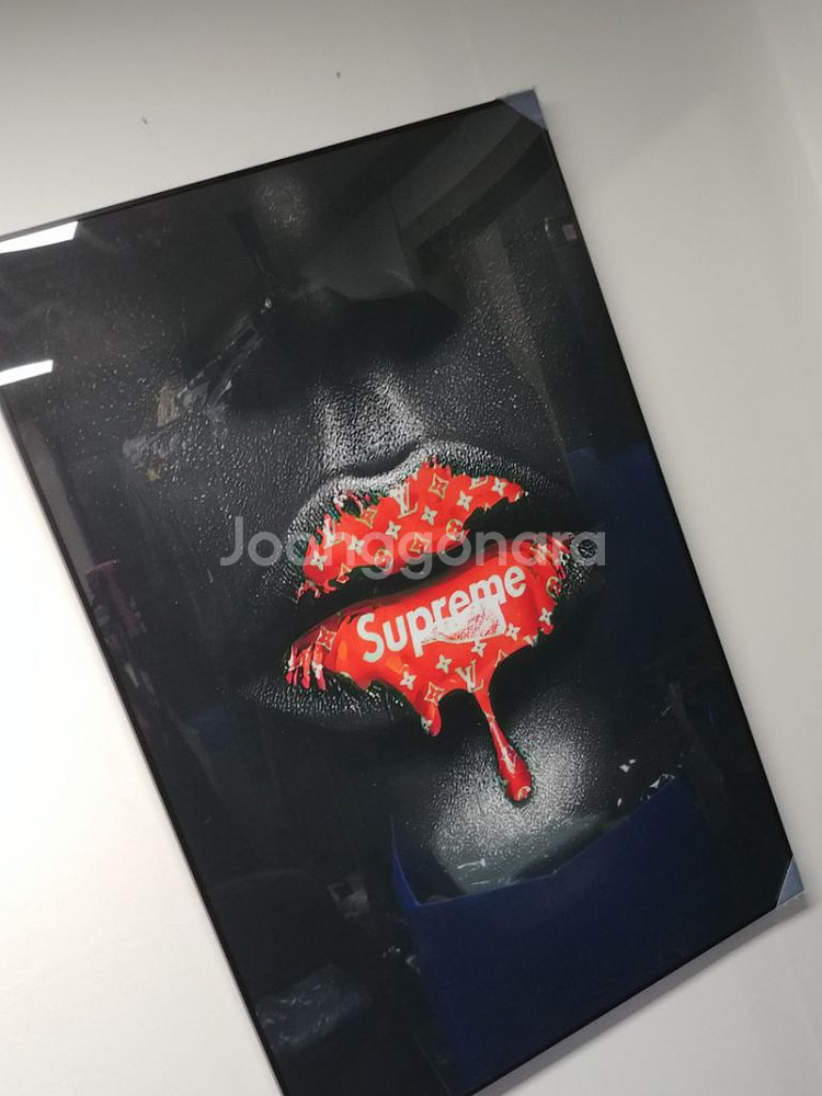 슈프림 루이비통 힙합 입술 대형 팝아트 그림 액자 소품--4