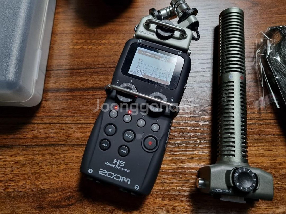 zoom h5 줌 마이크 녹음기 샷건,xy 악세사리포함--2