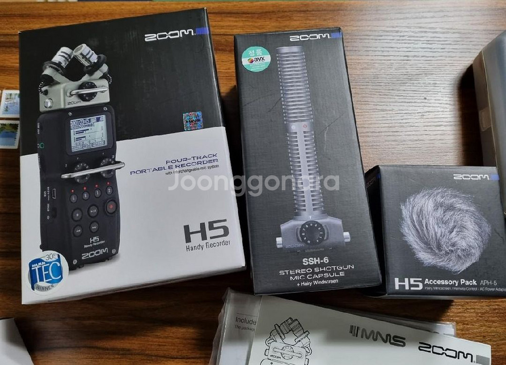zoom h5 줌 마이크 녹음기 샷건,xy 악세사리포함--3