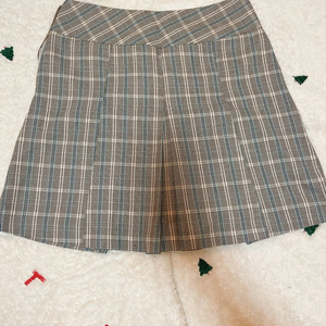 체크무늬 A라인 스커트