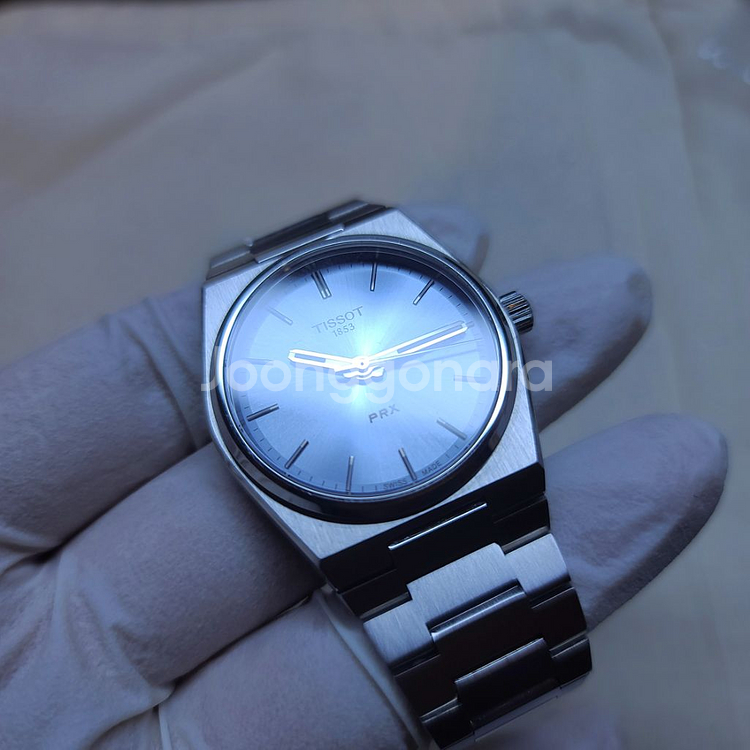 TISSOT 티쏘 prx 35mm 라이트블루 쿼츠 시계--6