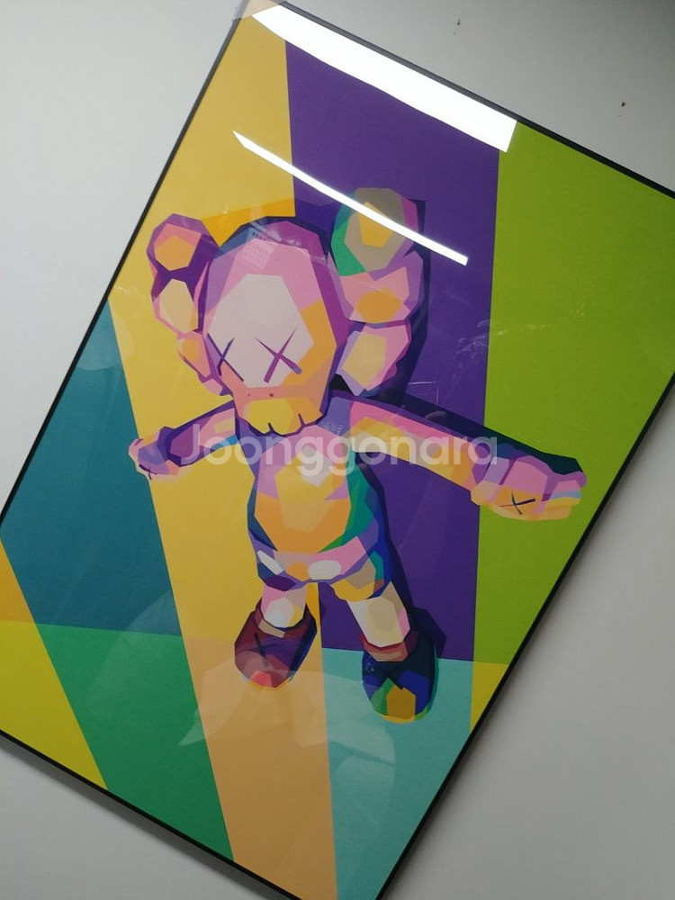 카우스 kaws 베어브릭 대형 피규어 그림 액자 소품--1