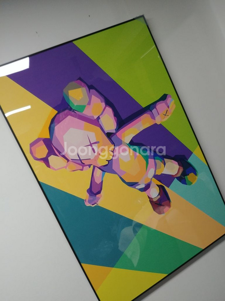 카우스 kaws 베어브릭 대형 피규어 그림 액자 소품--3